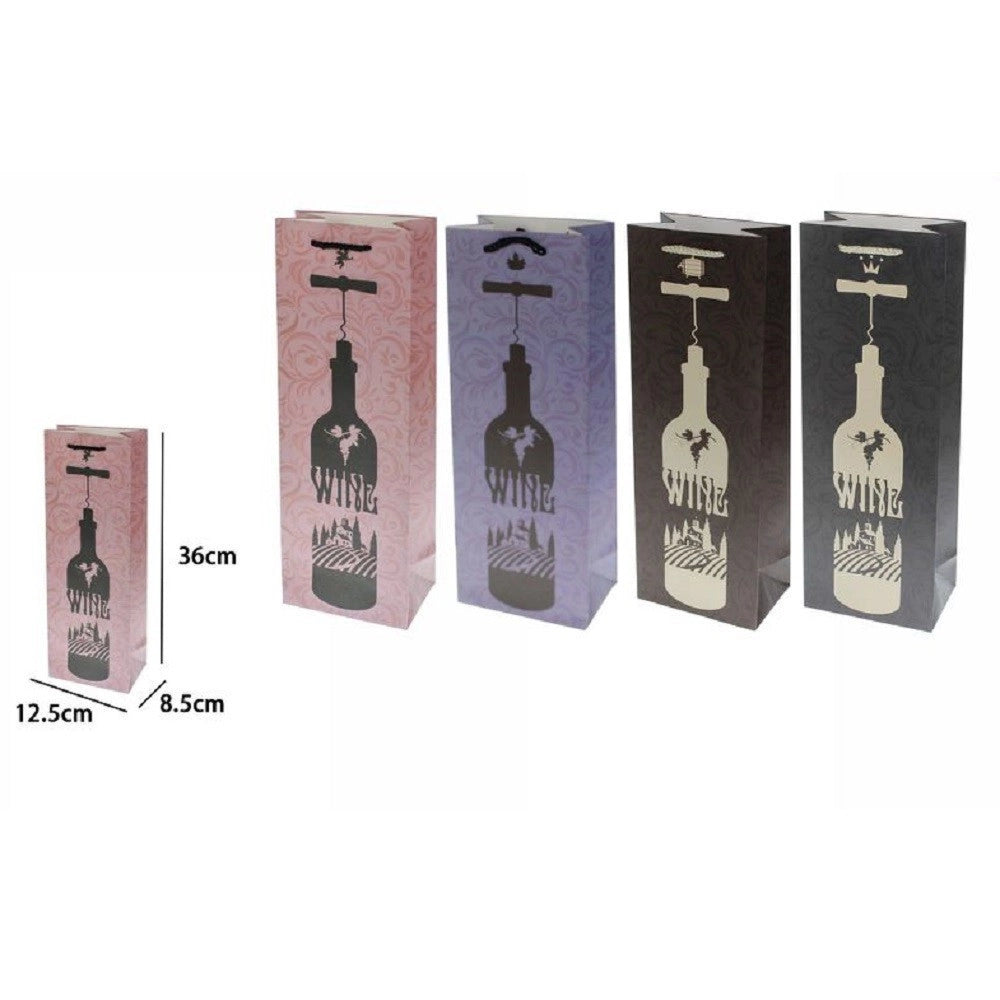 Trade Shop - Set 3pz Buste Sacchetto Per Bottiglie Di Vino 36x12.5x8.5cm 69898 Fantasie Varie -