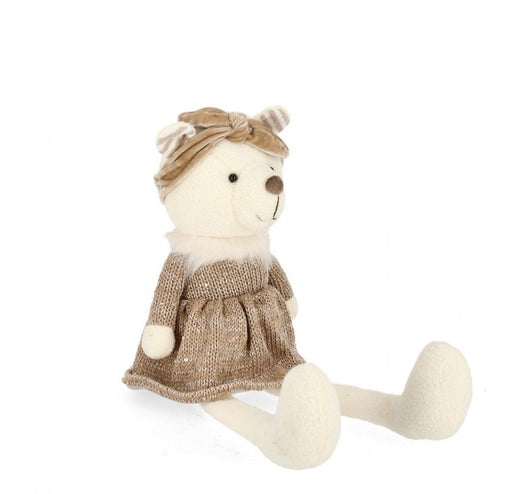 Orso Kary Statua Gonna Beige Altezza 51cm (4 Pezzi)
