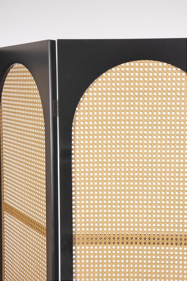 Paravento Legno Nero Stile Boho da Interno 150x180 cm - JOSIE