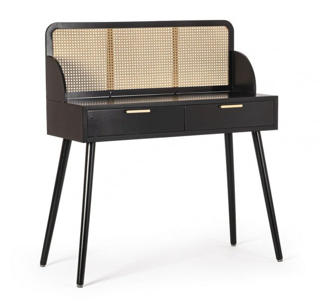 Consolle 2 Cassetti Legno Nero Stile Moderno da Interno - JOSIE