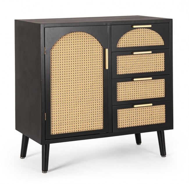 Credenza Legno Nero Boho da Interno - JOSIE