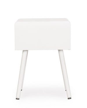 Comodino Legno Bianco Moderno da Interno H57 cm - CHARLOTTE
