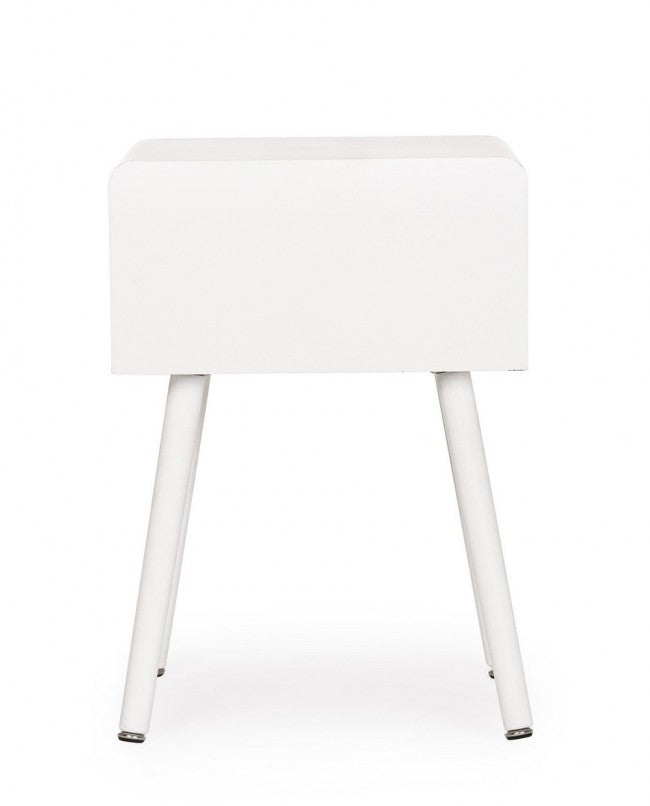 Comodino Legno Bianco Moderno da Interno H57 cm - CHARLOTTE