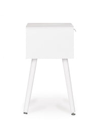 Comodino Legno Bianco Moderno da Interno H57 cm - CHARLOTTE