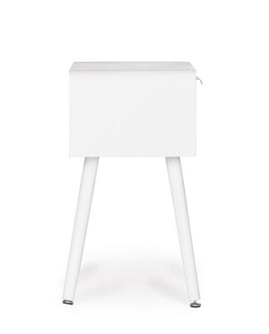 Comodino Legno Bianco Moderno da Interno H57 cm - CHARLOTTE