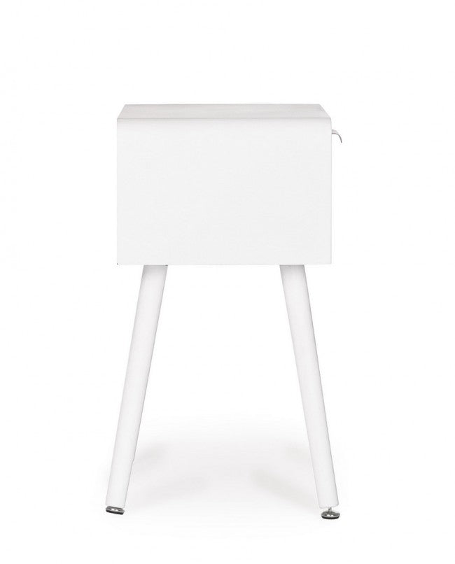Comodino Legno Bianco Moderno da Interno H57 cm - CHARLOTTE