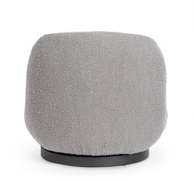 Poltrona Bouclé Grigia Moderna da Interno - DANIEL