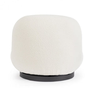 Poltrona Girevole Bouclé Bianco Moderna da Interni - DANIEL