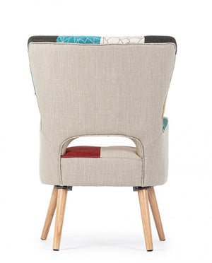 Poltrona Patchwork Tessuto Multicolore Boho da Interno - CHRISTOPHER
