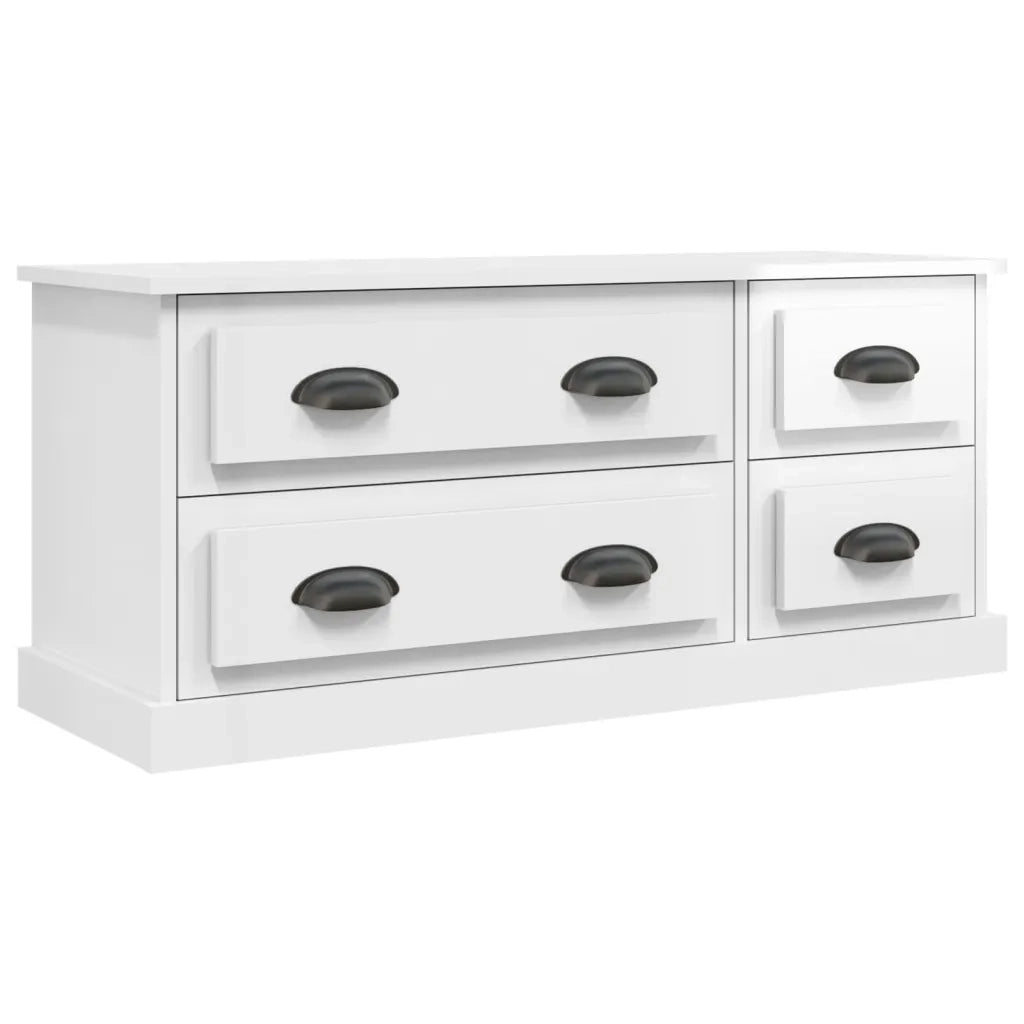 Mobile TV | Armadietto TV | Mobile Porta TV Bianco Lucido 100x35,5x45 cm Legno Multistrato