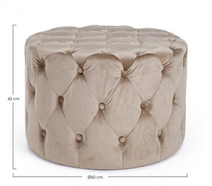 Pouf in Velluto Tortora Moderno da Interni - LEWIS