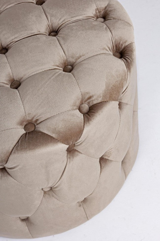 Pouf in Velluto Tortora Moderno da Interni - LEWIS
