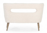 Divano 2 Posti in Bouclé Bianco Moderno da Interno - CARMEN