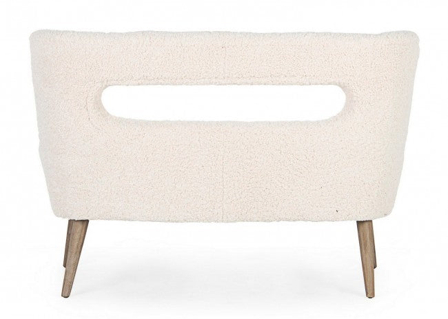 Divano 2 Posti in Bouclé Bianco Moderno da Interno - CARMEN