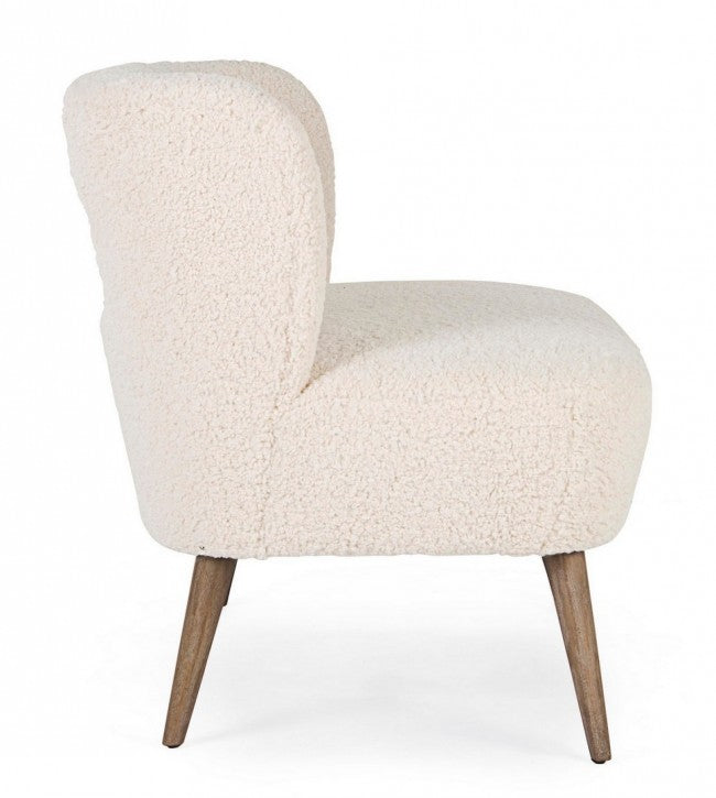 Divano 2 Posti in Bouclé Bianco Moderno da Interno - CARMEN