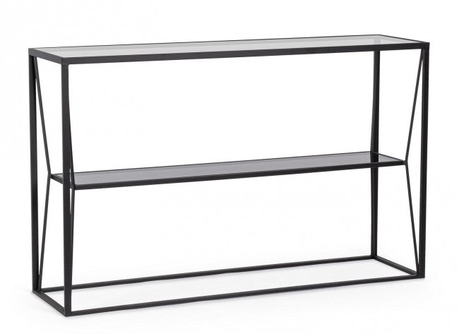 Consolle Vetro Nero Moderna da Interni 120x32 - KATHERINE
