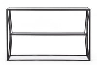 Consolle Vetro Nero Moderna da Interni 120x32 - KATHERINE