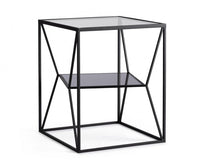 Tavolino Vetro Nero Moderno da Interno 40x40 cm - KATHERINE