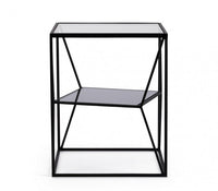 Tavolino Vetro Nero Moderno da Interno 40x40 cm - KATHERINE