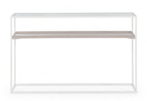 Consolle Vetro Bianco Moderna da Interni 120x30 - CECILIA