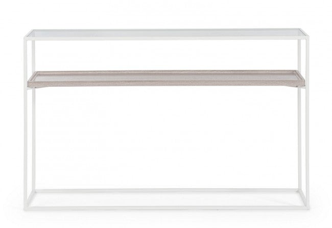 Consolle Vetro Bianco Moderna da Interni 120x30 - CECILIA