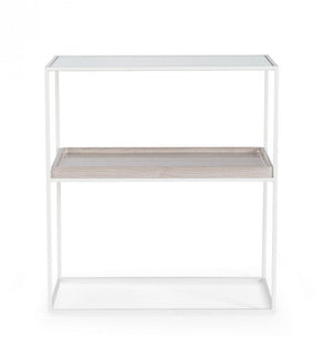 Mobiletto 2 Piani Vetro Bianco Moderno da Interno - CECILIA