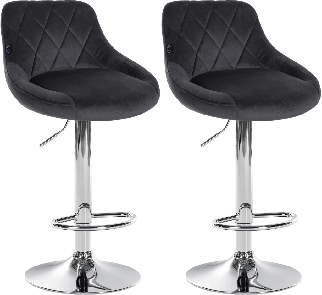 2er Set Barhocker Lazio Samt chrom