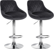 2er Set Barhocker Lazio Samt chrom