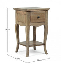 Comodino Legno Marrone Rustico da Interno - DOMINIQUE