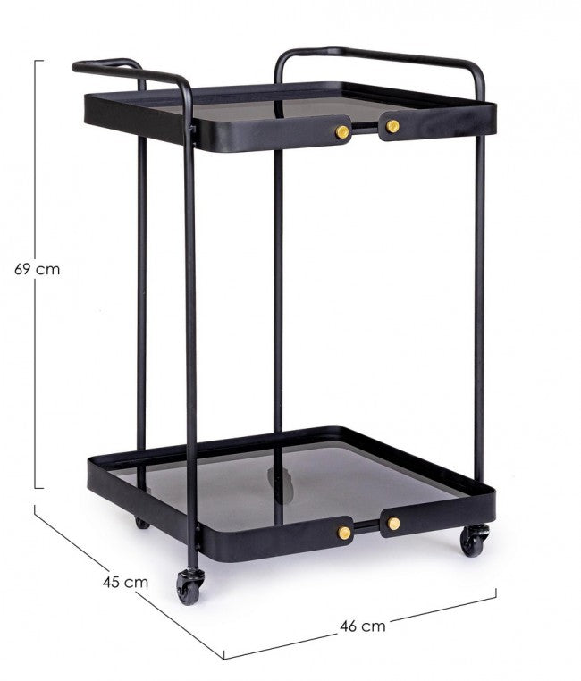Carrello Vetro Nero Industriale da Interno - DAMON