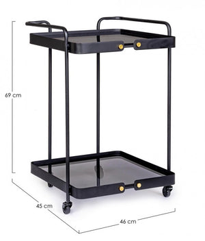 Carrello Vetro Nero Industriale da Interno - DAMON