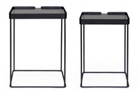Tavolini in Vetro Nero Stile Moderno da Interno - DAMON