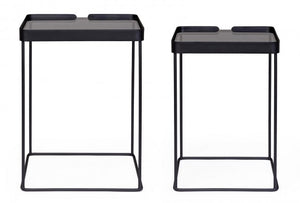 Tavolini in Vetro Nero Stile Moderno da Interno - DAMON