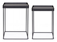 Tavolini in Vetro Nero Stile Moderno da Interno - DAMON