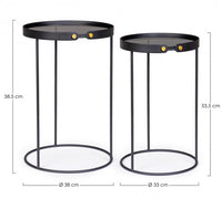 Tavolini in Vetro Nero Moderni da Interno - DAMON