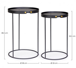 Tavolini in Vetro Nero Moderni da Interno - DAMON