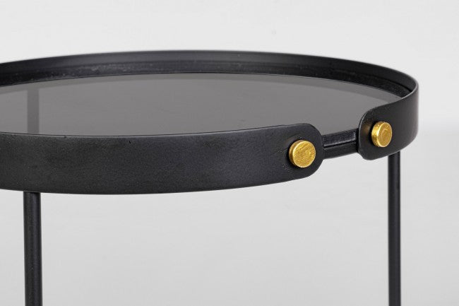 Tavolini in Vetro Nero Moderni da Interno - DAMON