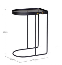 Set 2 Tavolini Vetro Nero Moderni da Interno 47x31 - DAMON