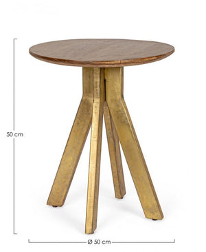 Tavolino Legno Marrone Industriale da Interno 50 cm - WESLEY