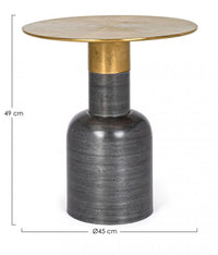 Tavolino Acciaio Nero Industriale da Interni 45 cm - HARMONY
