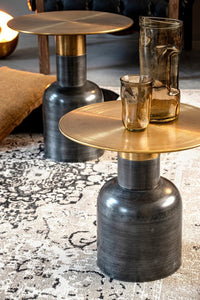 Tavolino Acciaio Nero Industriale da Interni 45 cm - HARMONY