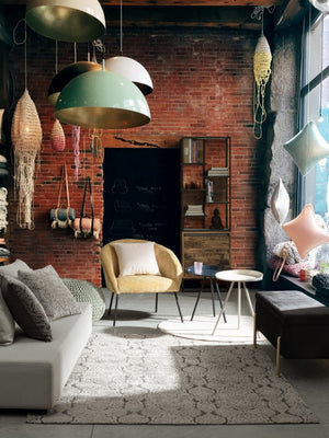 Tavolino Acciaio Blu Moderno da Interno 46.5 cm - KALEB