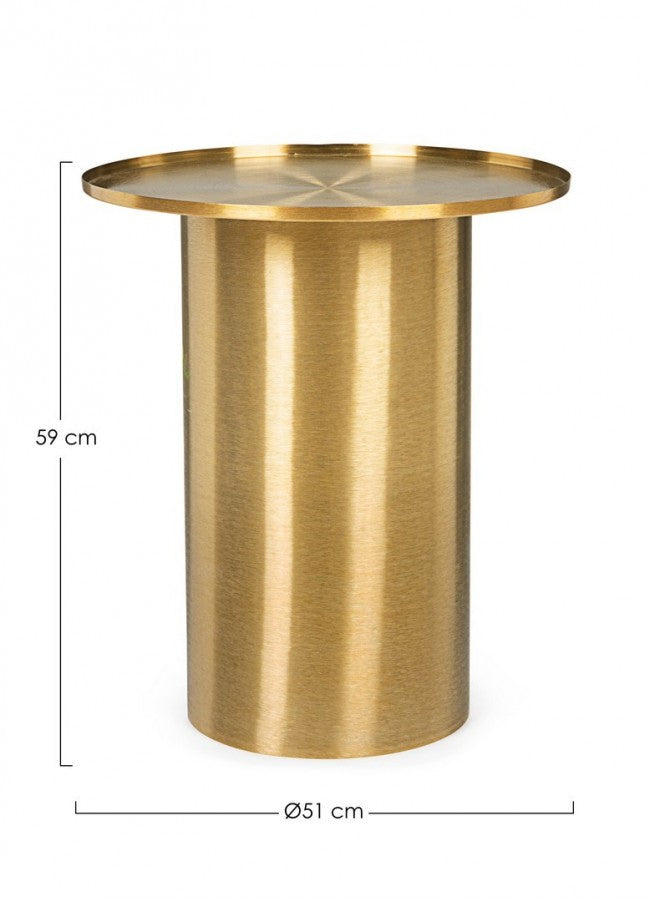 Tavolino Acciaio Oro Moderno da Interno 51 cm - HISPER