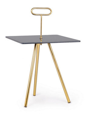 Tavolino in Vetro Grigio Moderno da Interno 40x40 - KALEB