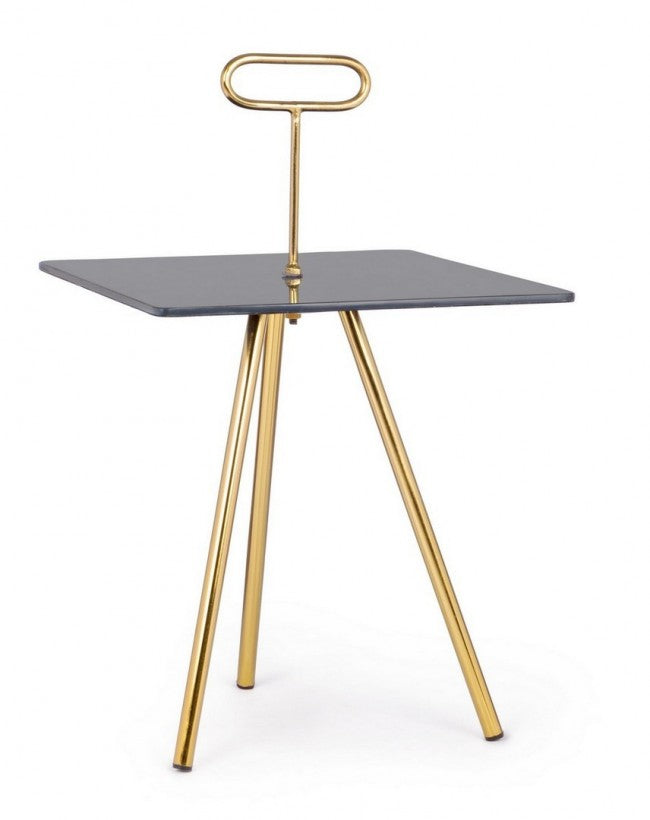 Tavolino in Vetro Grigio Moderno da Interno 40x40 - KALEB