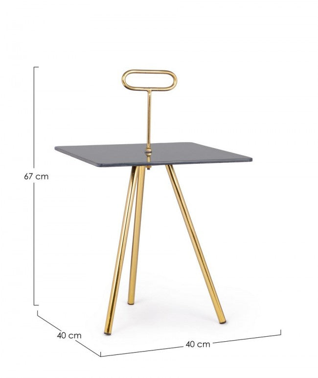 Tavolino in Vetro Grigio Moderno da Interno 40x40 - KALEB