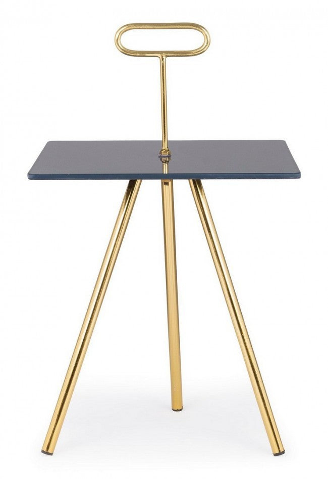 Tavolino in Vetro Grigio Moderno da Interno 40x40 - KALEB