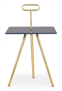 Tavolino in Vetro Grigio Moderno da Interno 40x40 - KALEB