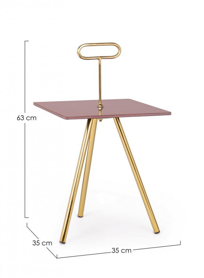 Tavolino Vetro Marrone Moderno da Interno 35x35 cm - KALEB