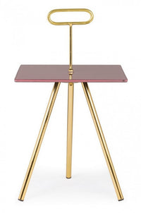 Tavolino Vetro Marrone Moderno da Interno 35x35 cm - KALEB